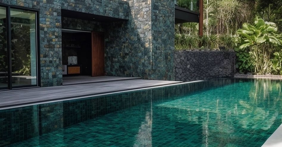 Green stone house decoration