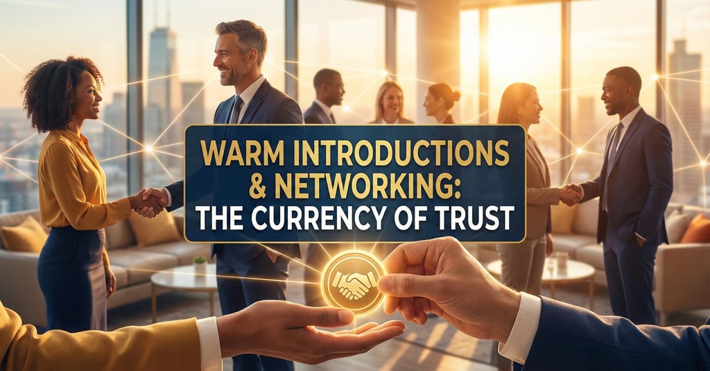Warm introductions and networking for investor trust.