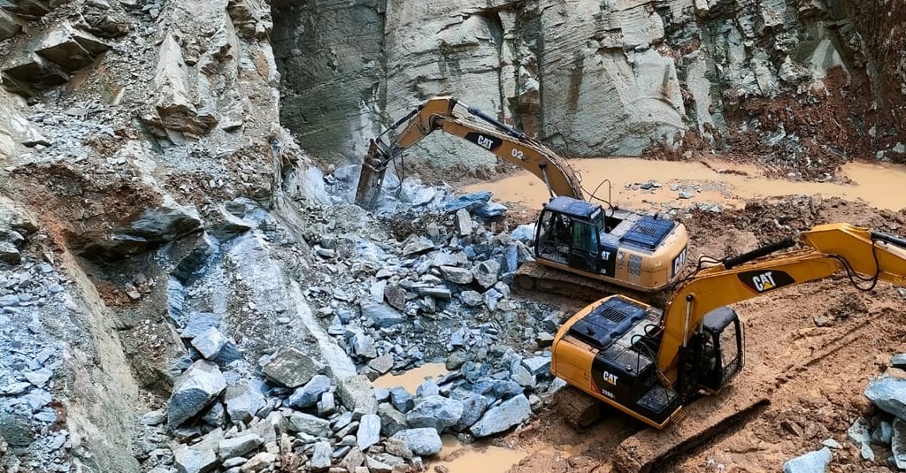 Green SUkabumi Stone quarry