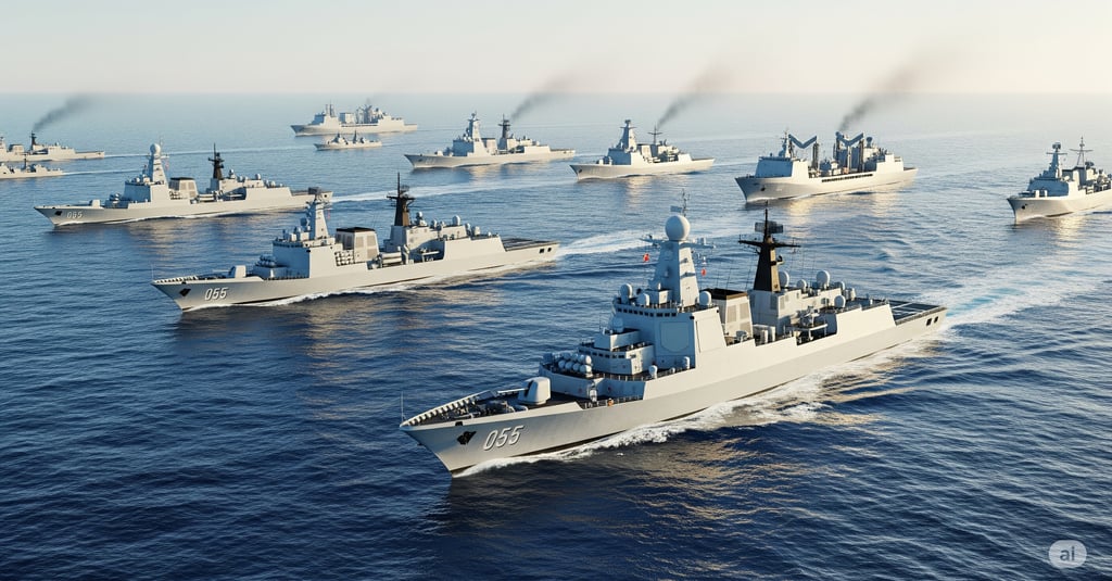 a group of ships in the water