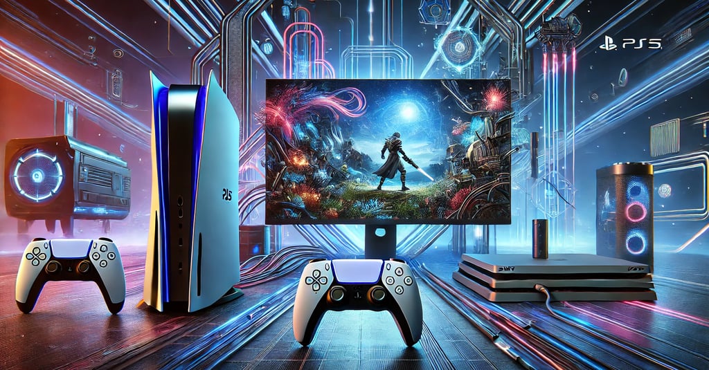a video game console with a video game controller and a game controller