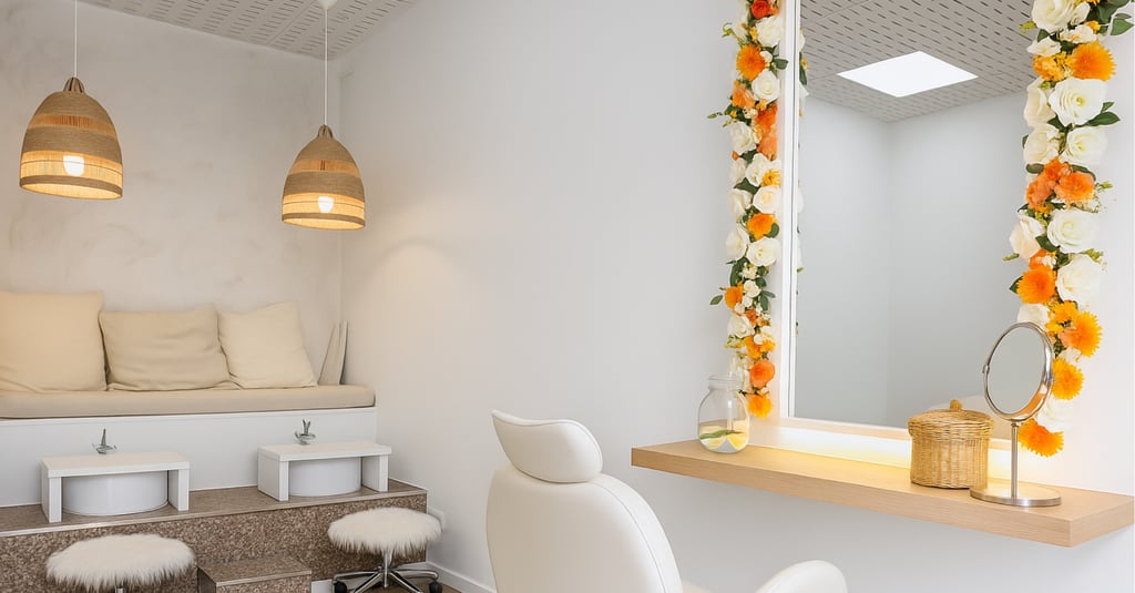 Diseño de uñas de gel y nail art para Navidad 2025 realizado en salón de belleza Glamour Beauty Salon Móstoles Calle Baleares