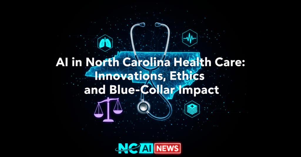 A luminous stethoscope morphing into glowing neural filaments, wrapping around a translucent NC