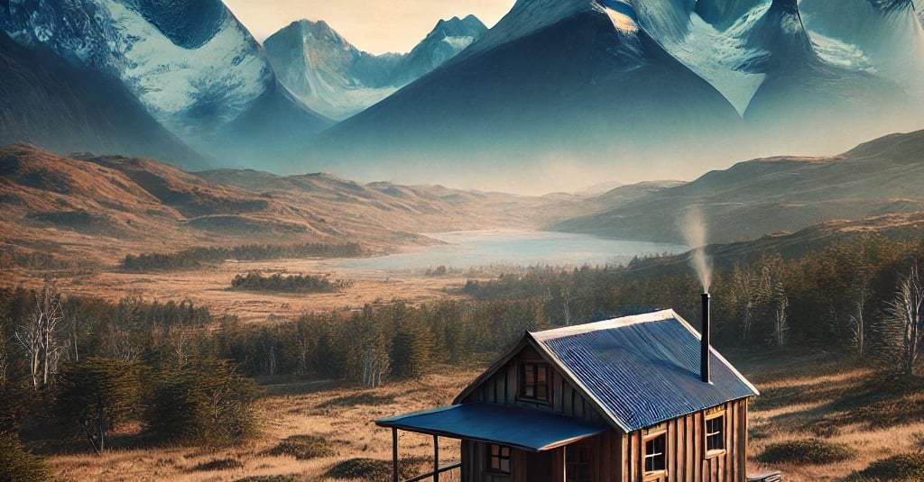 Cabaña remota en la Patagonia