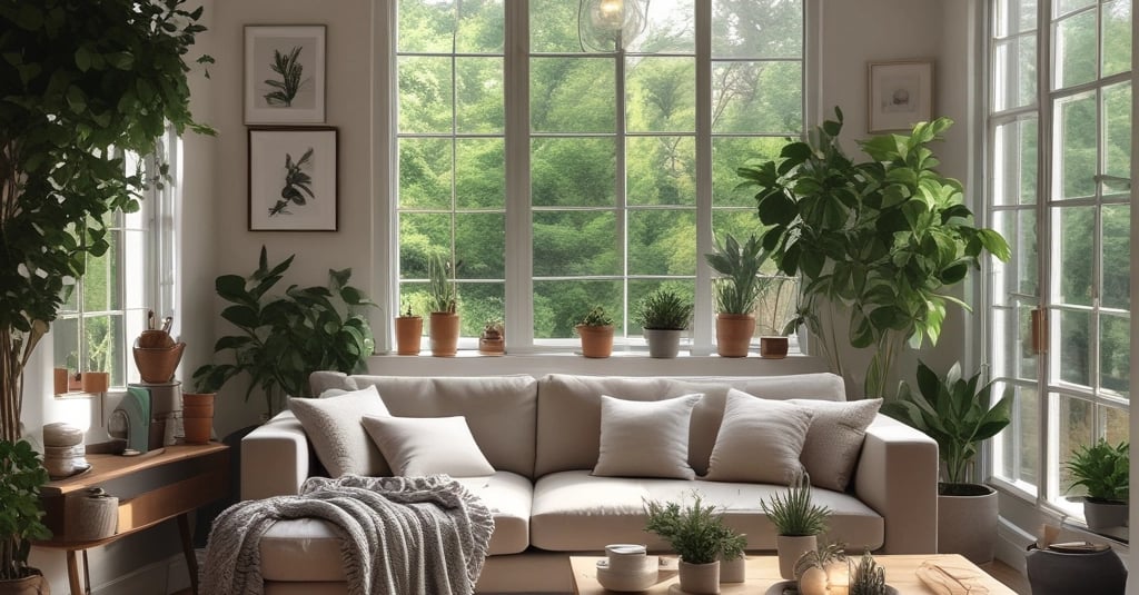 A cozy reading nook with soft cushions and a warm blanket, inviting relaxation and comfort.
