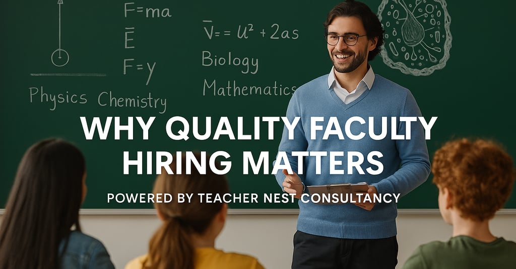 A professional teacher explains physics, chemistry, and biology concepts to attentive students in a