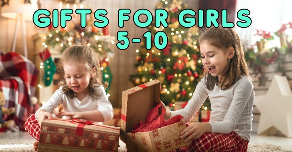 two girls sitting on the floor with gifts