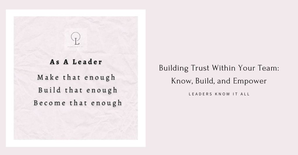 building trust within team