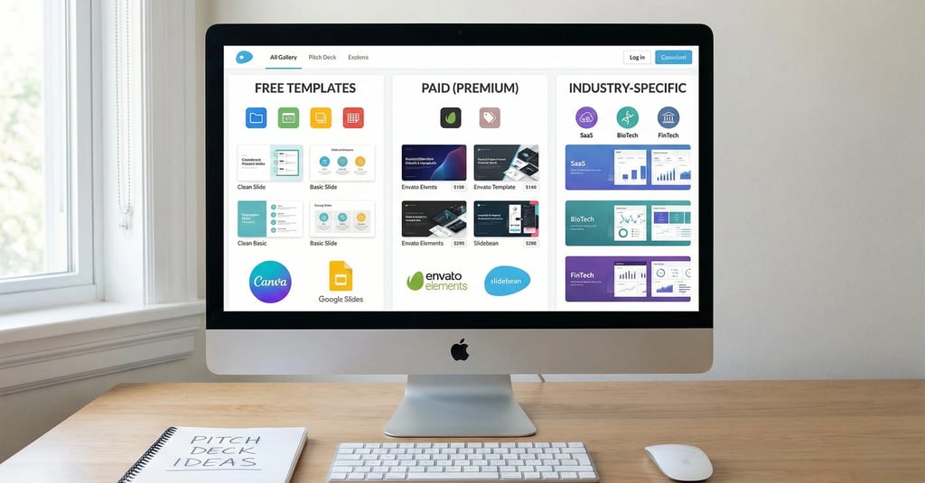 Comparison of free versus paid pitch deck templates