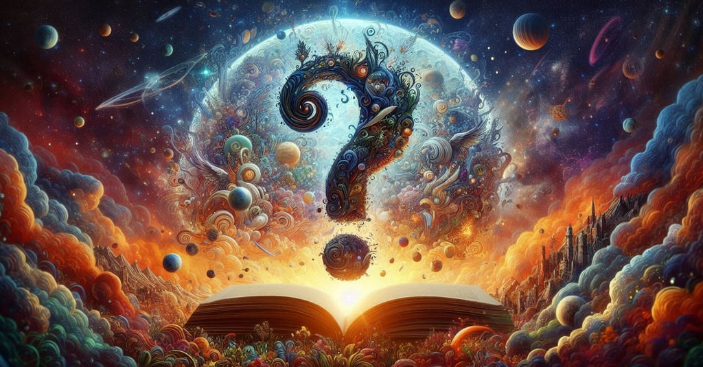 a book with a question mark mark, who is the most important to this image