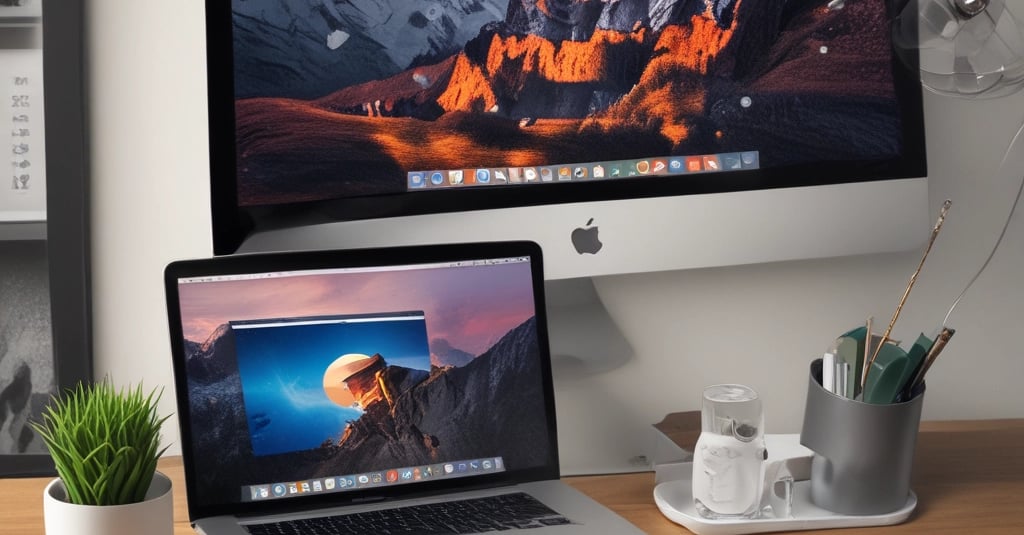 MacBook Air beside gold-colored study lamp and spiral books
