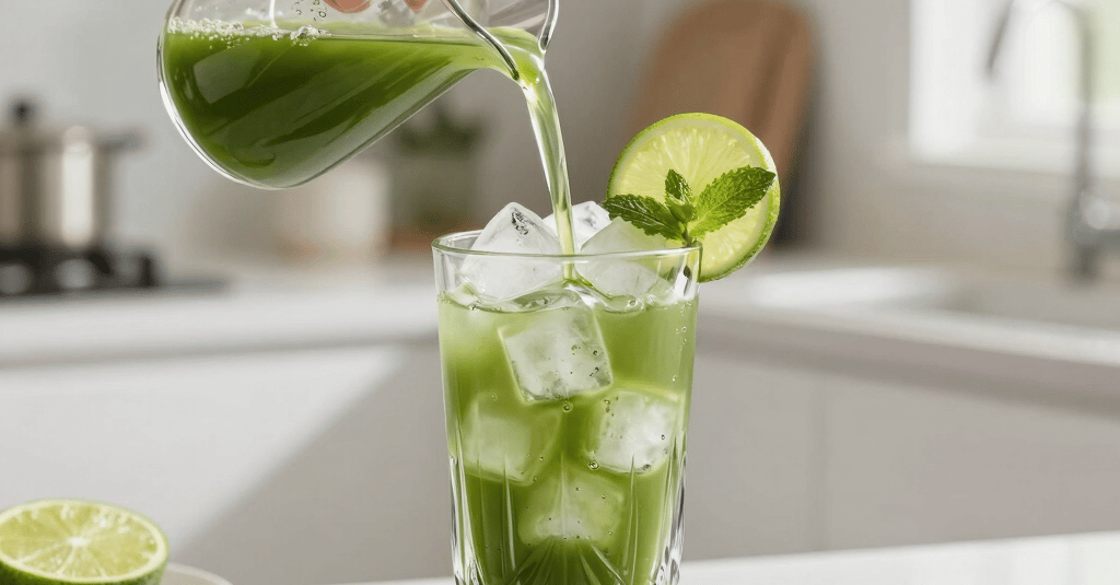 Iced Matcha Suri green tea drink mix for daily refreshing body detox