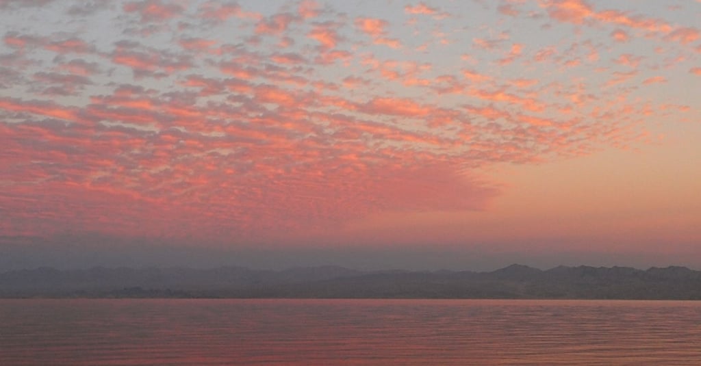 Plage d'Egypte, vue imprenable sur le coucher du soleil