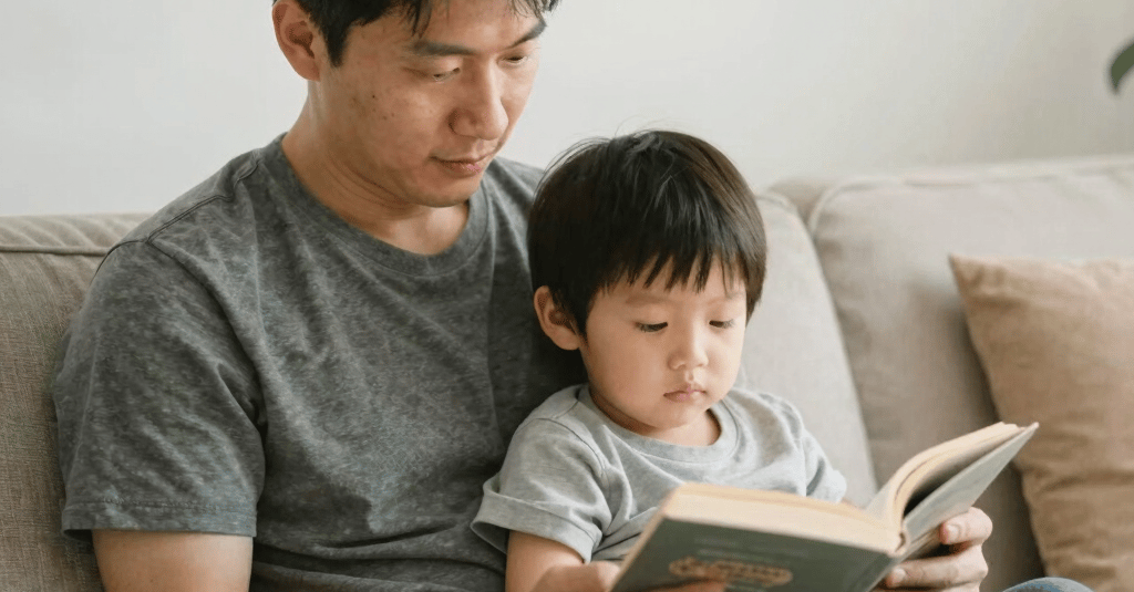 a child reading a book