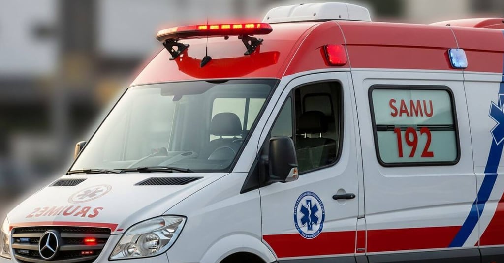 ambulância atende acidente de trânsito