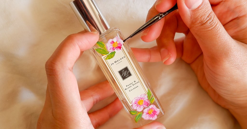 Bottle painting on a Jo Malone perfume by NYC event artist Handwritten by Belle.