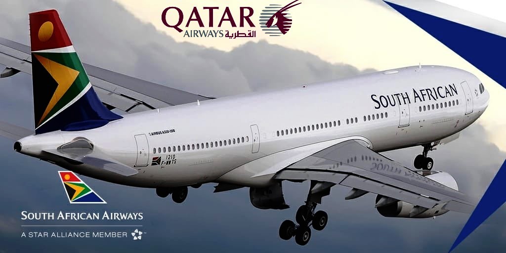 a plane with the words qatar airways on it