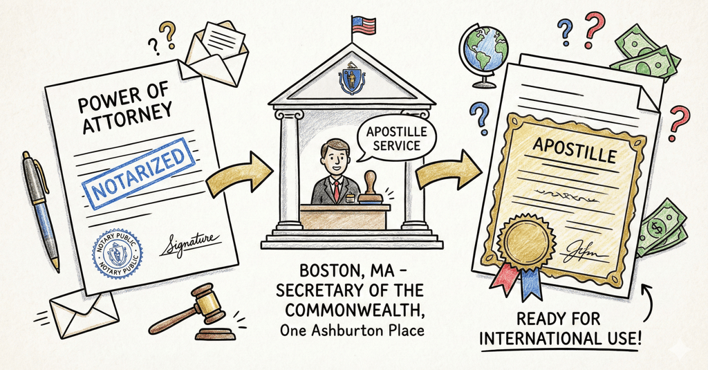 apostille power of attorney notarized document Massachusetts
