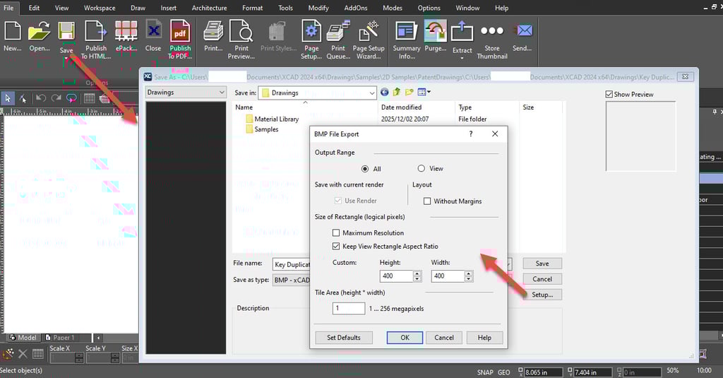 BMP File Export in xCAD