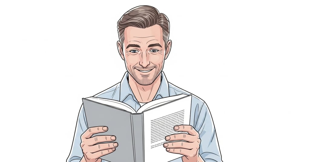 Middle-aged-man-reading-a-book-clearly-without-glasses