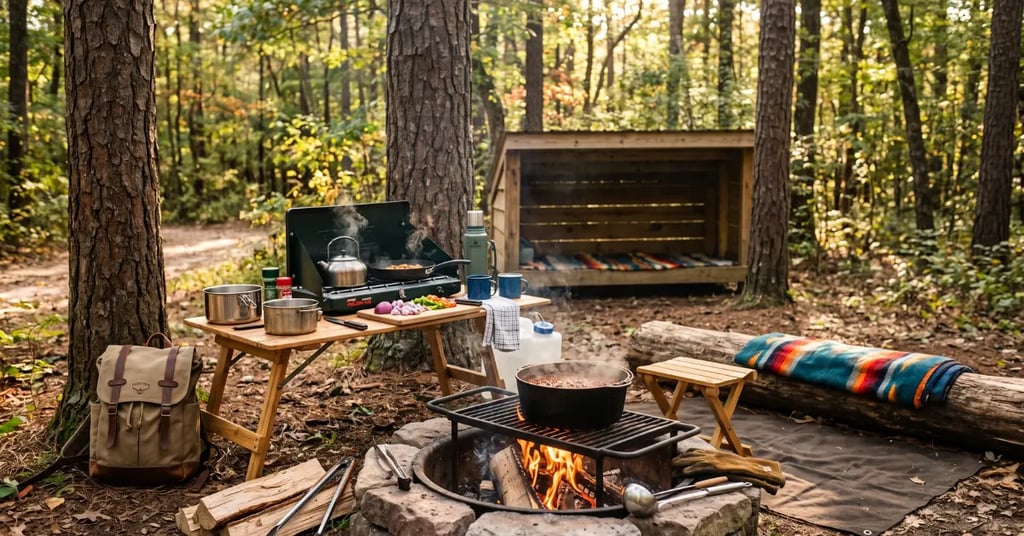 Campsite cooking setup comparison — Horacio & Visconti