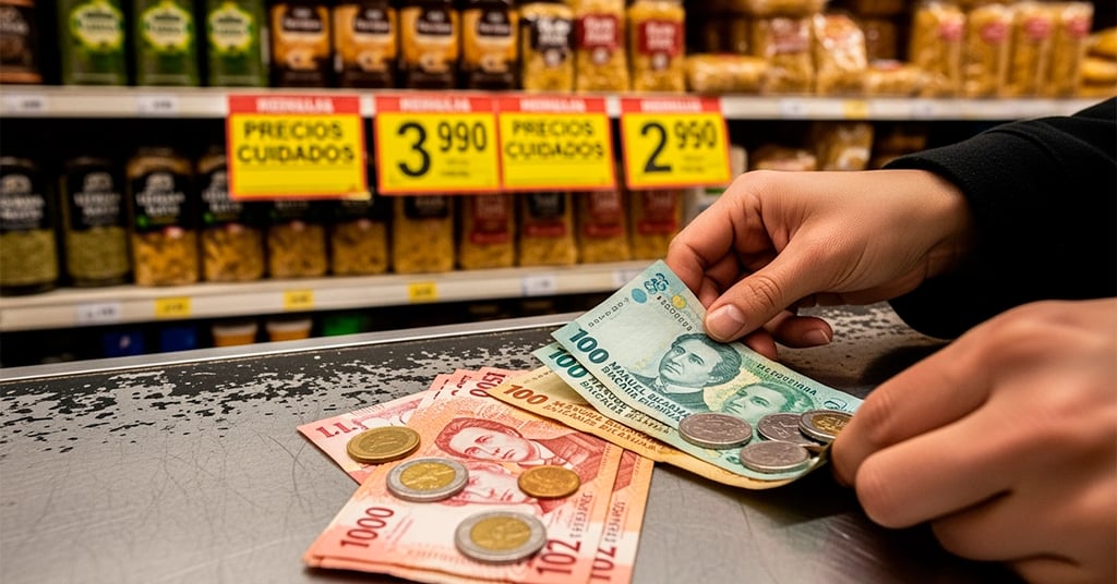 La reducción de la inflación argentina, a mínimos de 8 años, va acompañada de caídas del consumo
