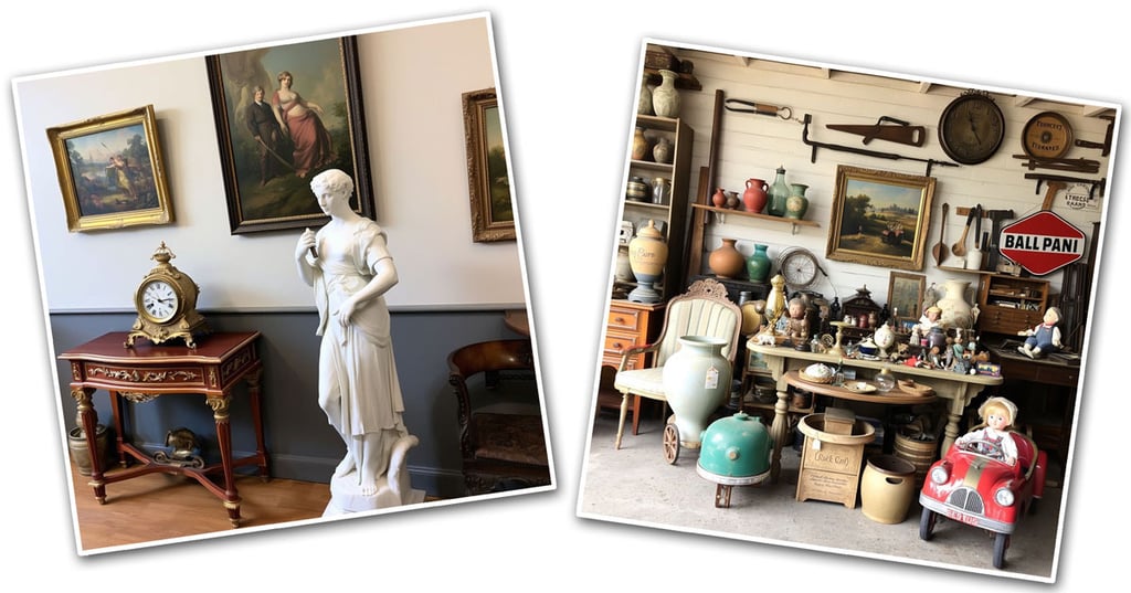 Un magasin d'antiquités et une boutique de brocante