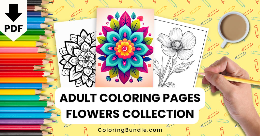 adult coloring pages flowers