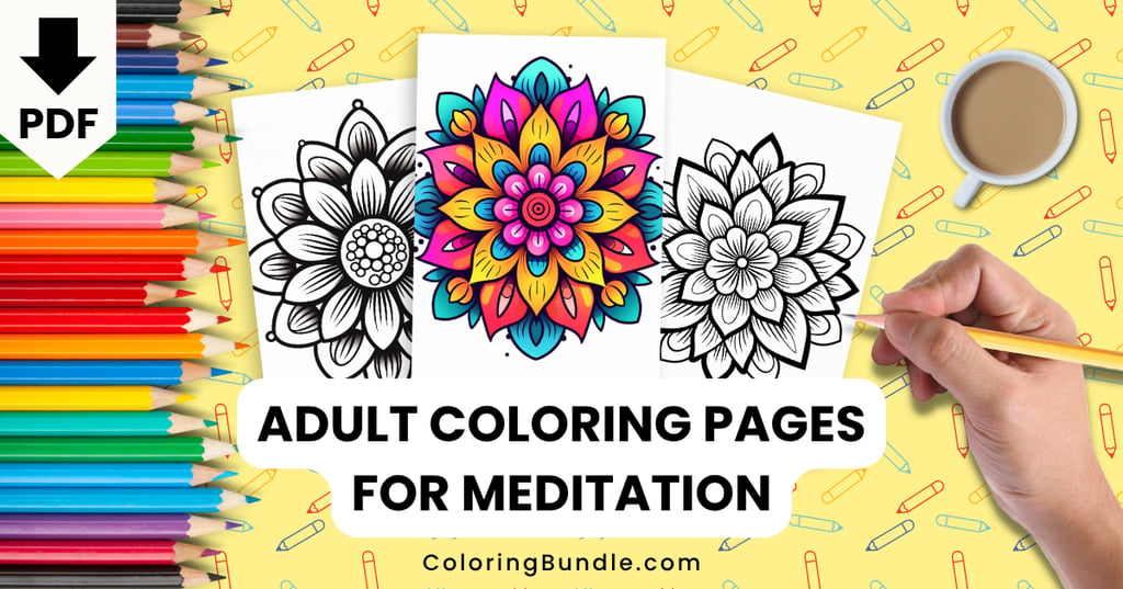 adult coloring pages for meditation