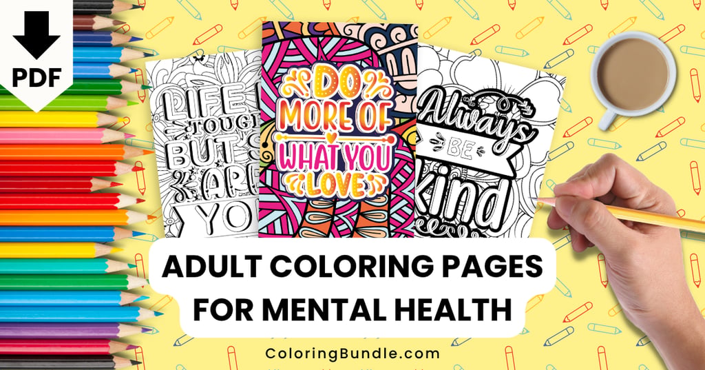 adult coloring pages for mental health