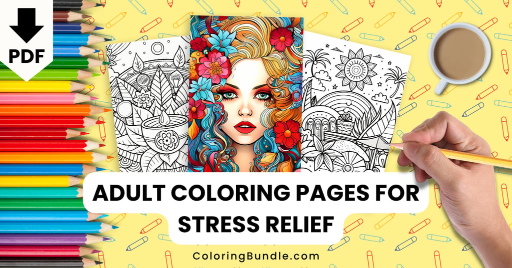 adult coloring pages for stress relief