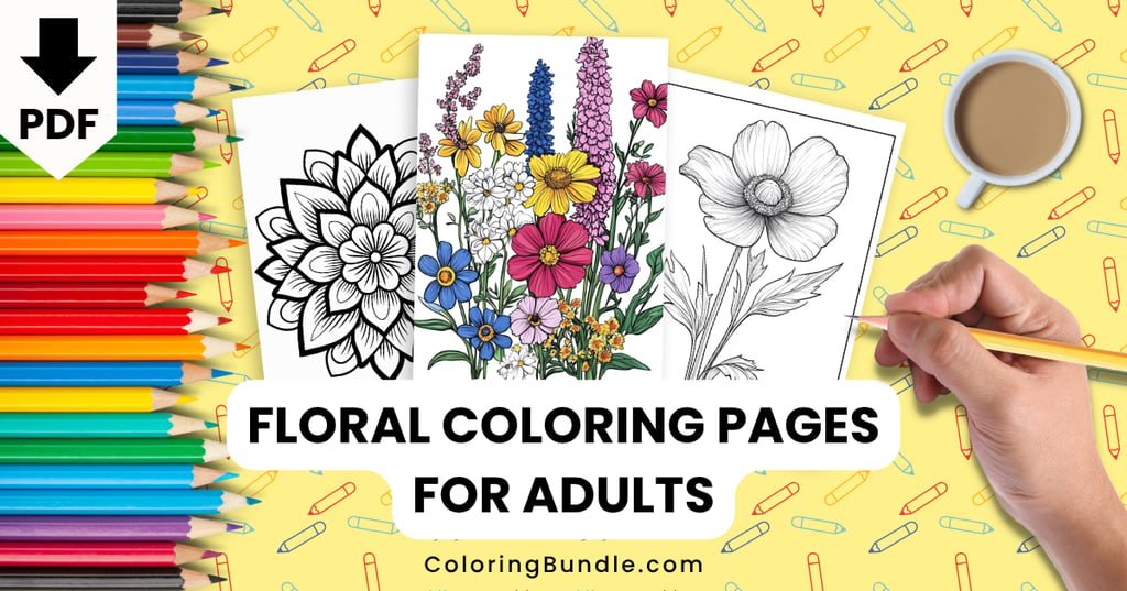 floral coloring pages for adults