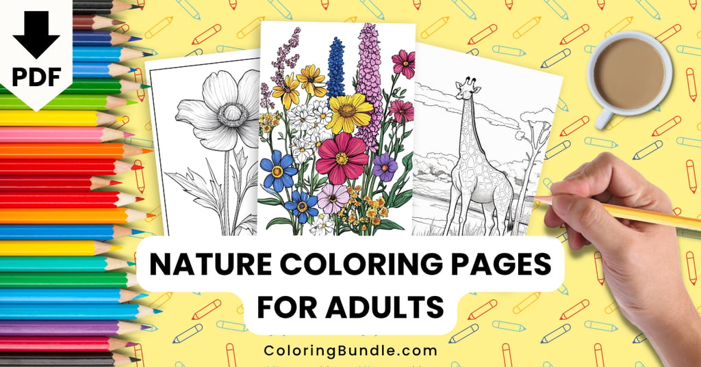 nature coloring pages for adults