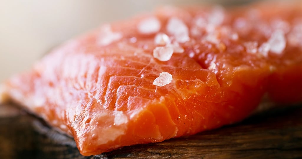 Corte de salmón, con alto contenido de astaxantina