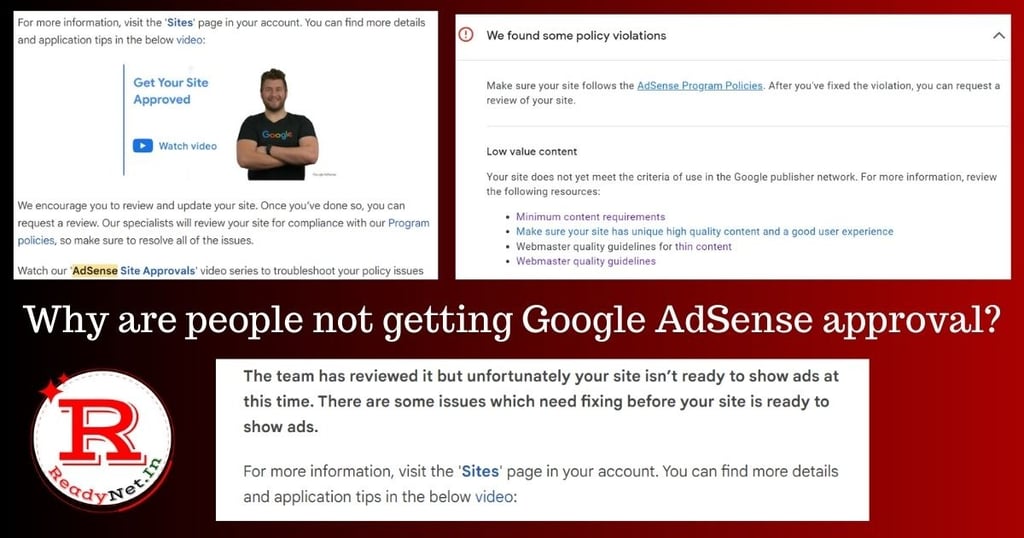 Why are people not getting Google AdSense approval?