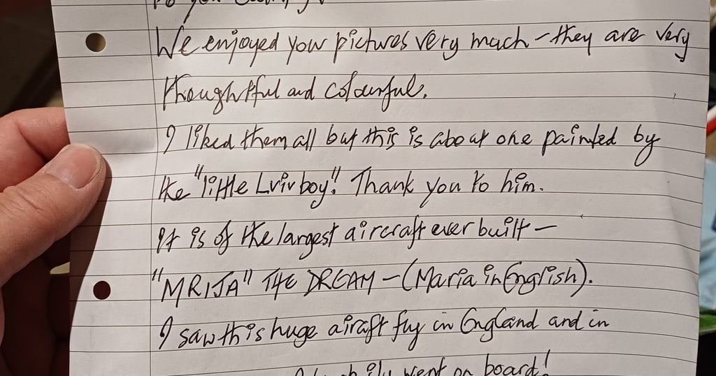 Visitor message at the Exhibition