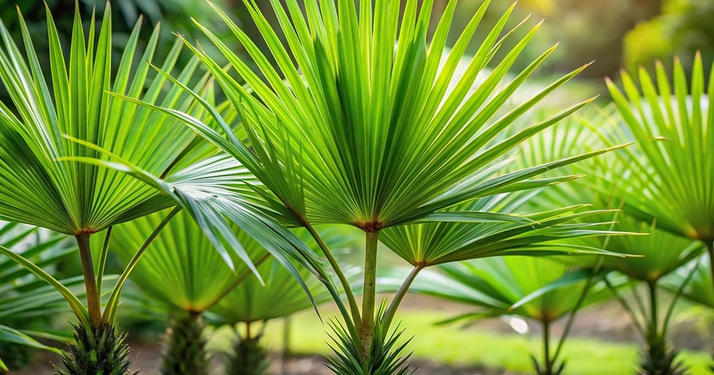 Hojas de serenoa reppens, de las que se extrae el saw palmetto