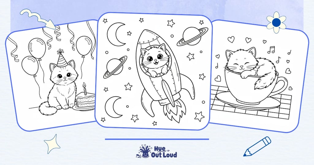 Free printable kitten coloring pages