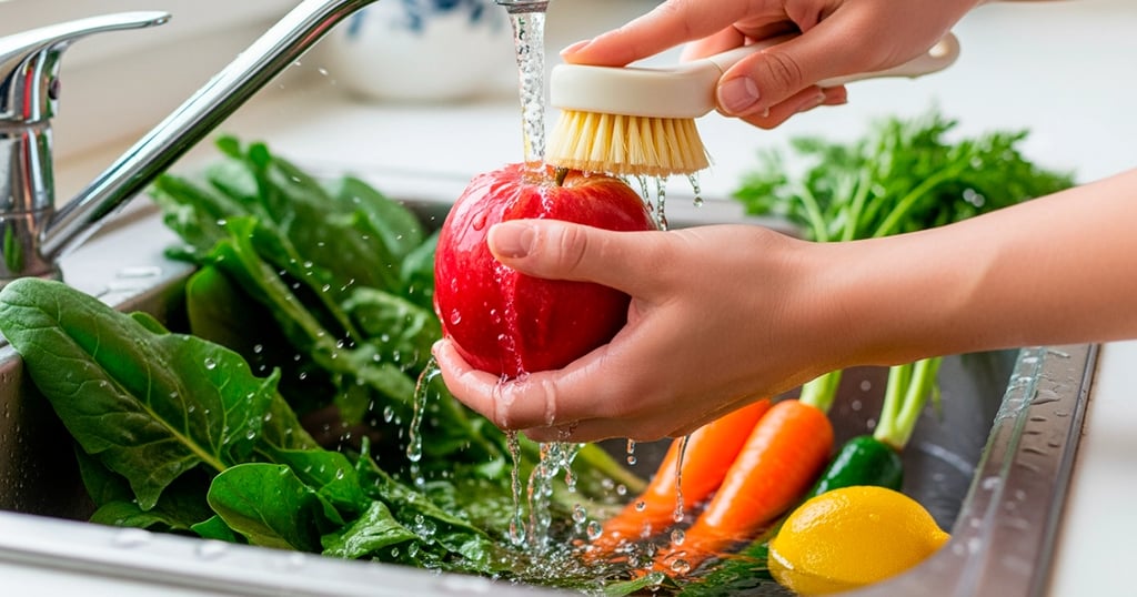 Las frutas deben lavarse bajo agua corriente antes de ser consumidas