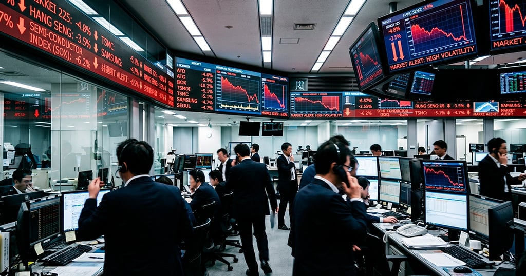 Mercado bursátil asiático con caída tecnológica y presión en semiconductores