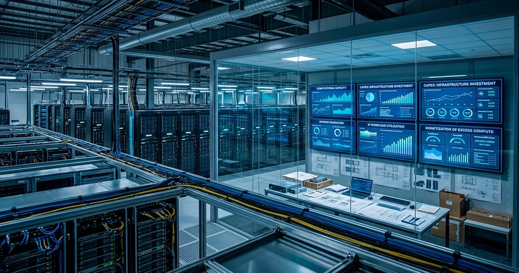 Centro de datos y economía digital con inversión, nube y capacidad de IA.