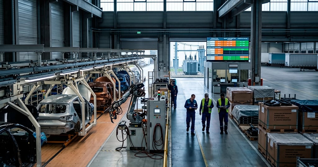 Industria automotriz europea, energía y competencia en fábrica bajo presión económica