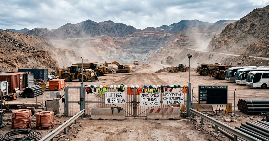 Mina de cobre paralizada por huelga con impacto en oferta, industria y energía limpia