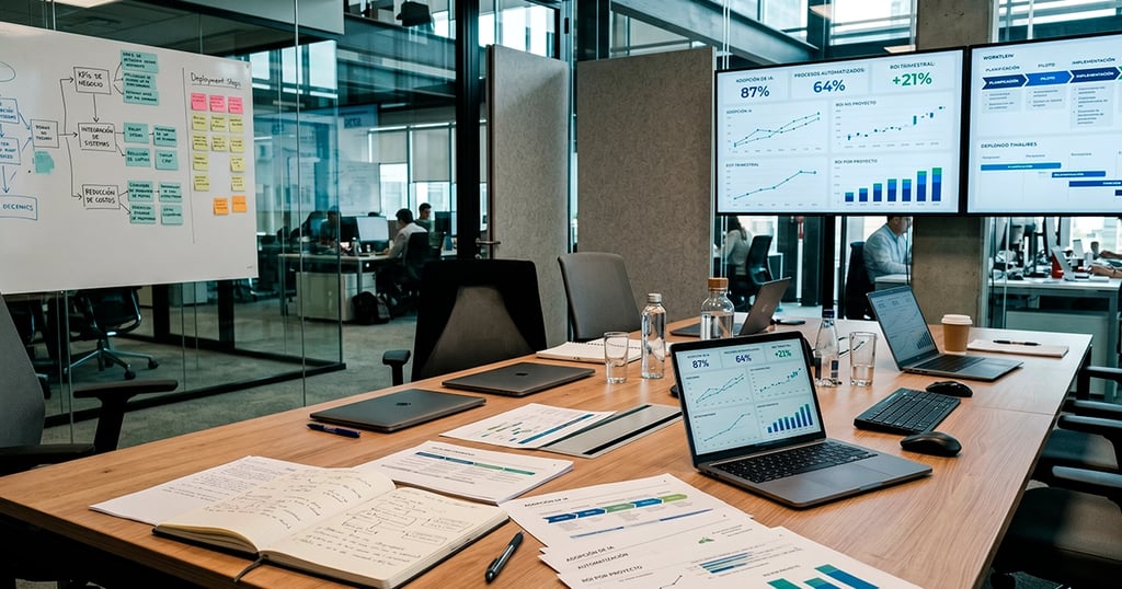 Despliegue empresarial de IA, procesos y mercados en un entorno corporativo real