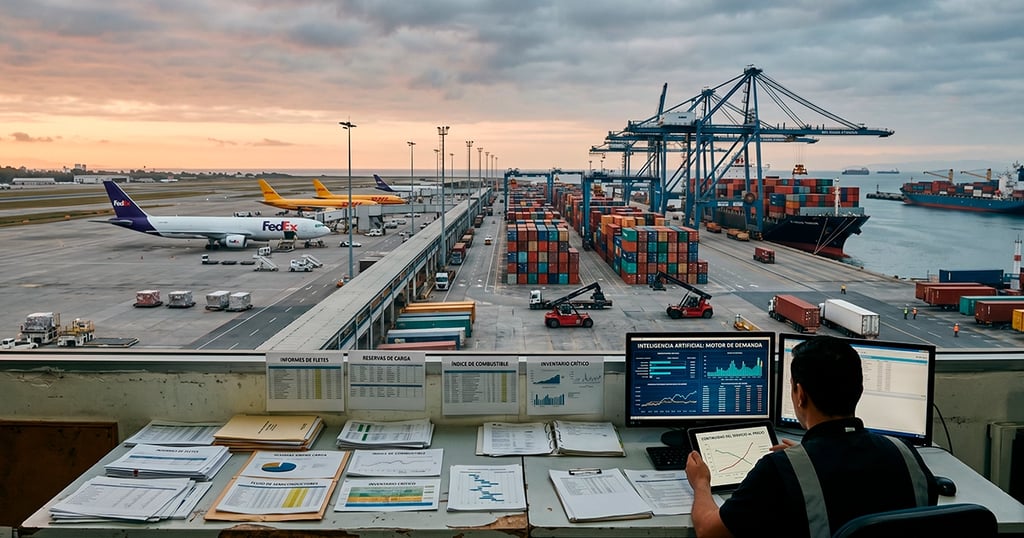 Logística global con carga aérea débil, fletes altos y presión en cadenas de suministro