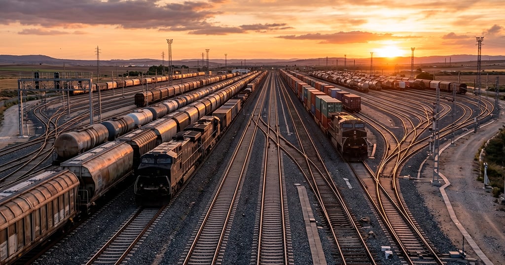 Transporte ferroviario con integración logística y eficiencia en economía empresarial