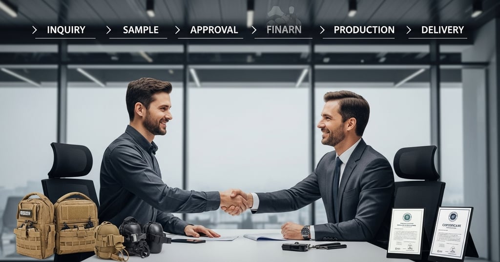 Conclusion visual with tactical partnership handshake, roadmap from inquiry to delivery, and certifications displayed in Zest