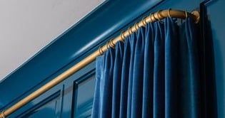 Custom French Pleated Drapery On French Return Rod Kasmir Fabric