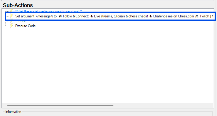 a sub - action action in the sub - action settings