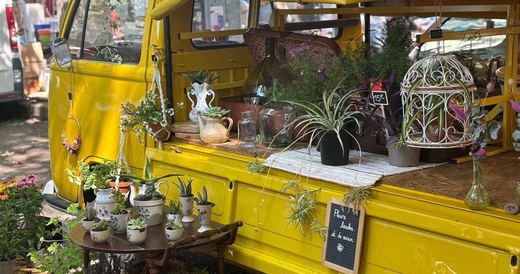 Stand fleuriste sur le marché de Vienne